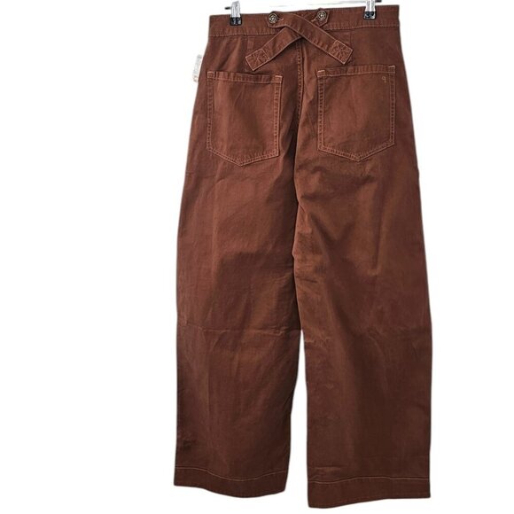 Anthropologie Pilcro Puddle Curve Wide-Leg Pants, Brown, Cotton, Western, Sz 26 - Picture 3 of 11